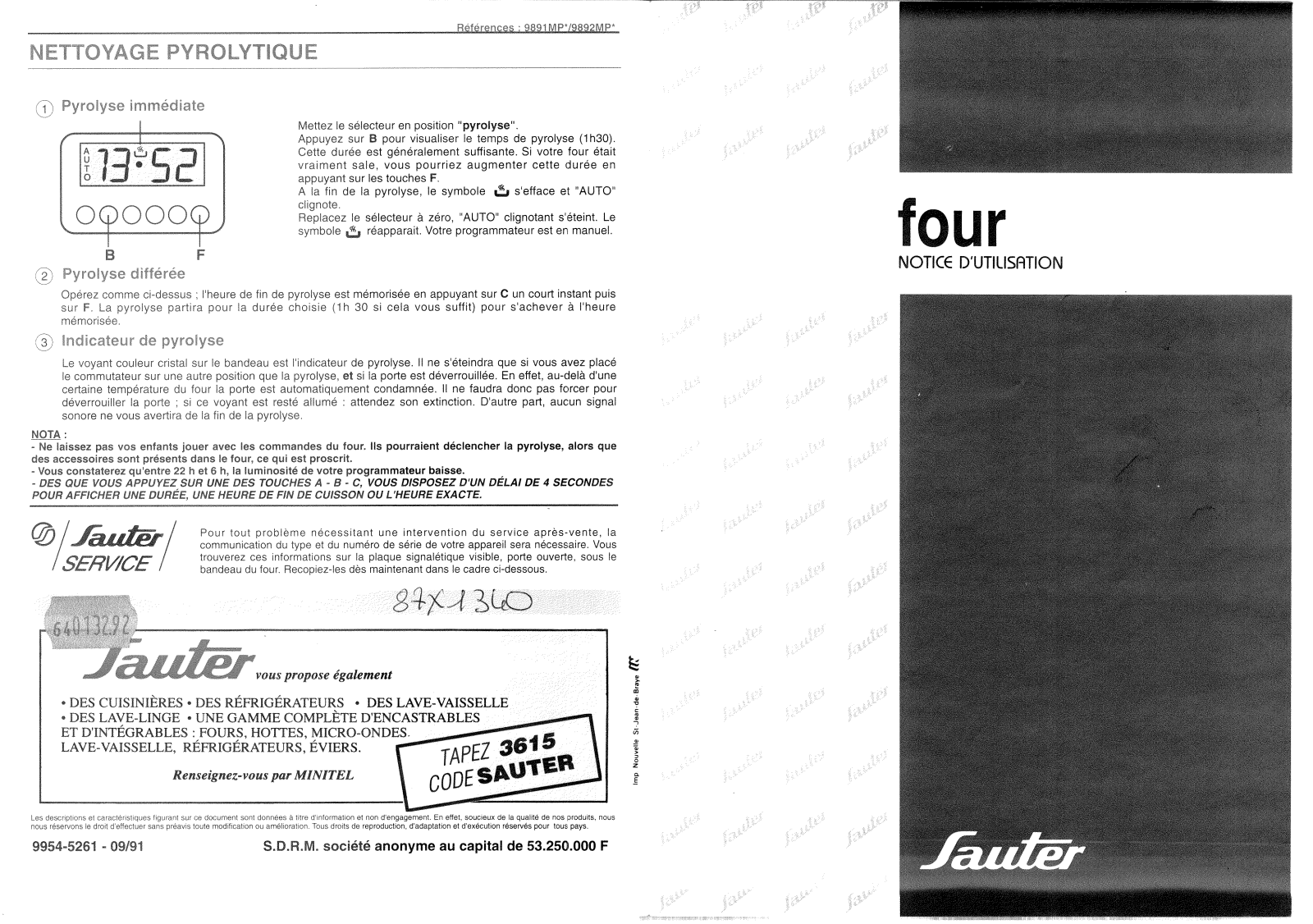 SAUTER 9311CP1, 9312CP1 User Manual