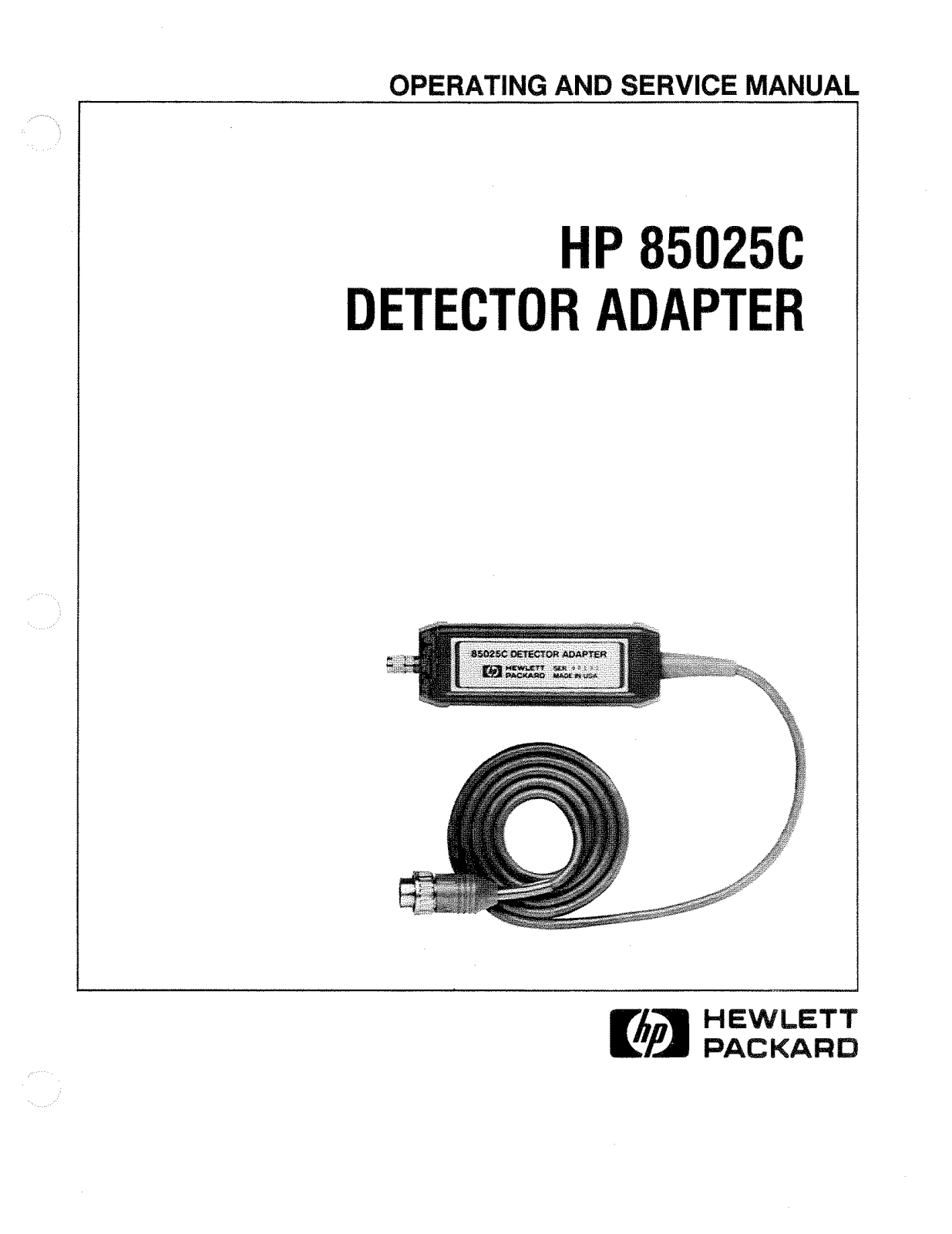 Agilent 85025C Service Manual