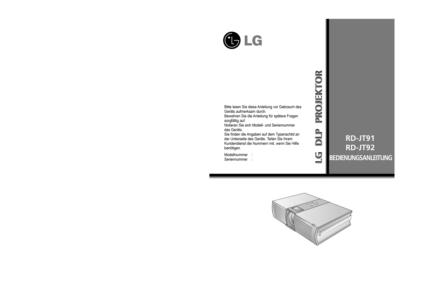 Lg RD-JT91 User Manual