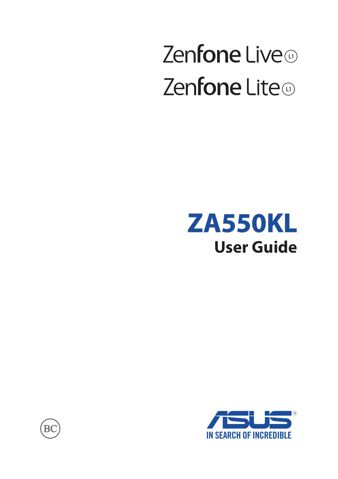 Asus ZA551KL User Guide