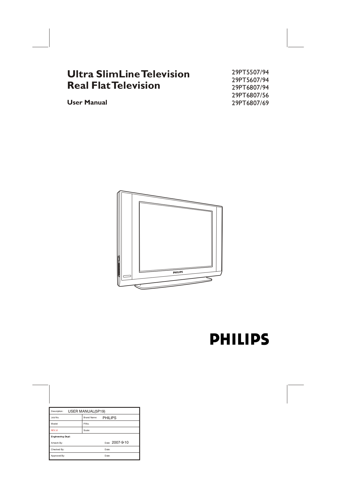 PHILIPS 29PT5507 User Manual