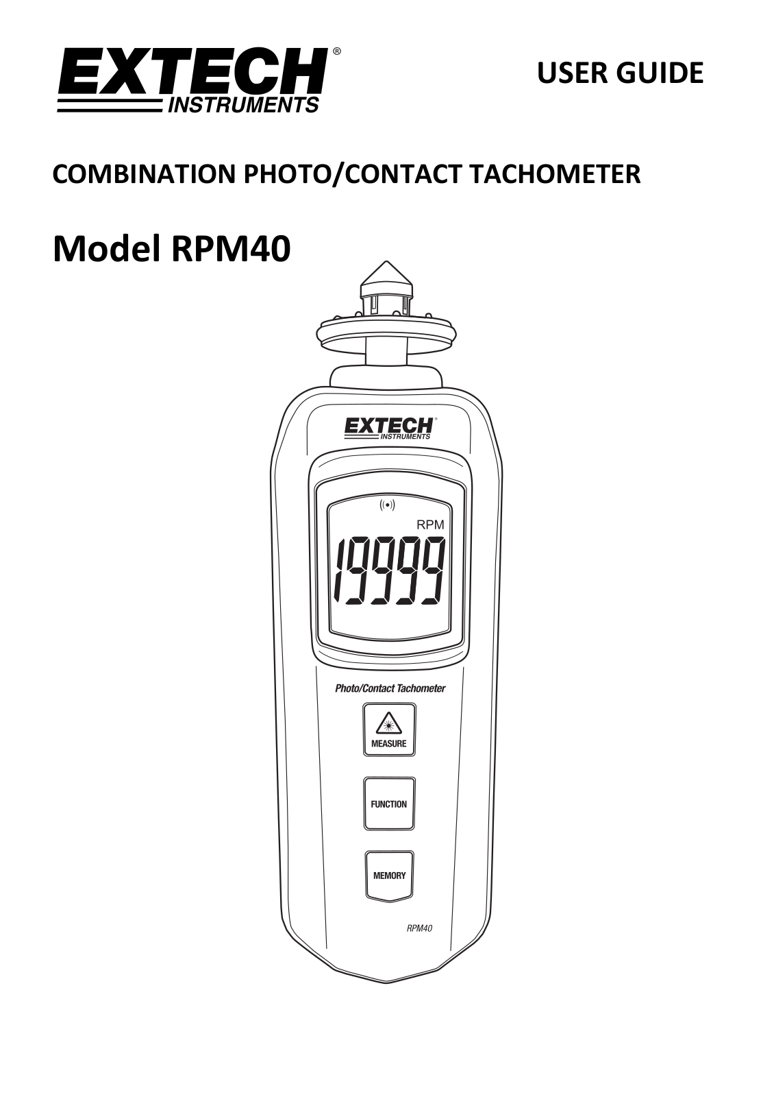 Extech RPM40 Instruction Manual