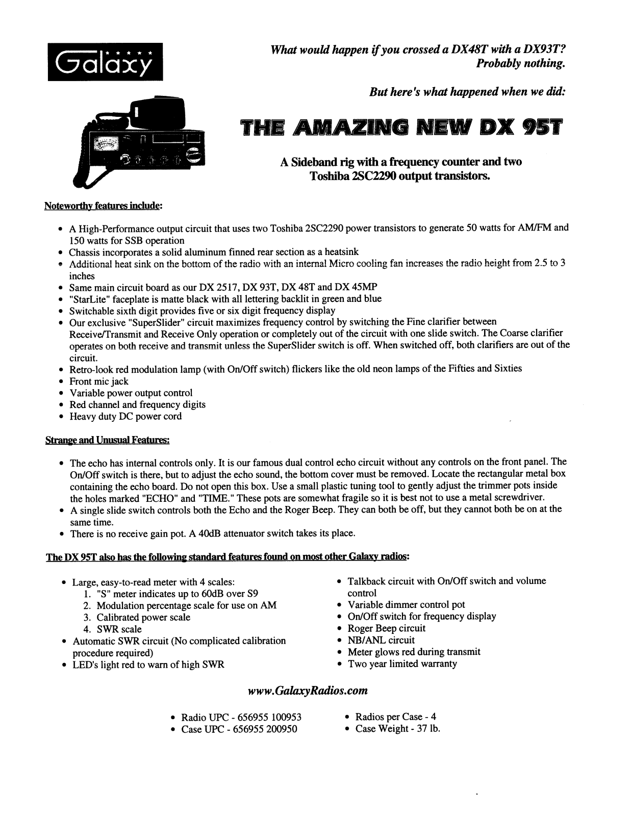 Galaxy dx95t User Manual