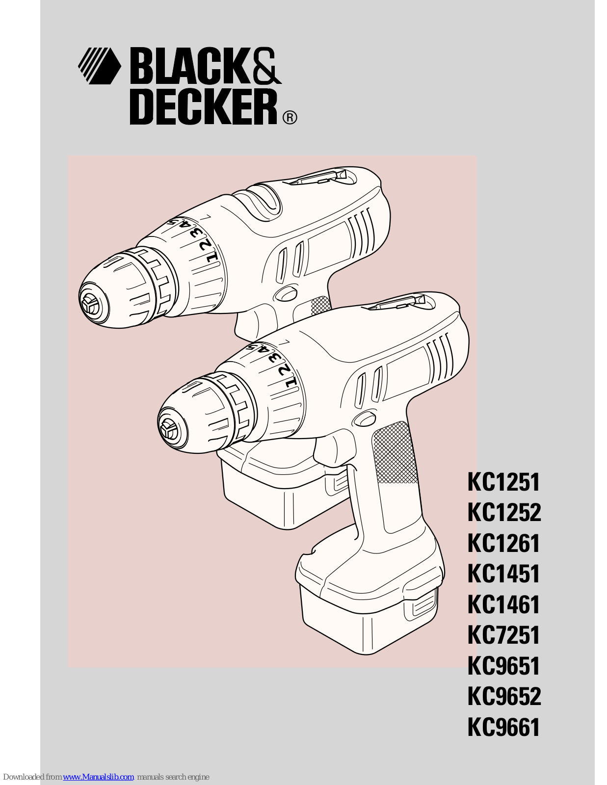 Black & Decker KC1251, KC1451, KC1461, KC7251, KC9661 User Manual