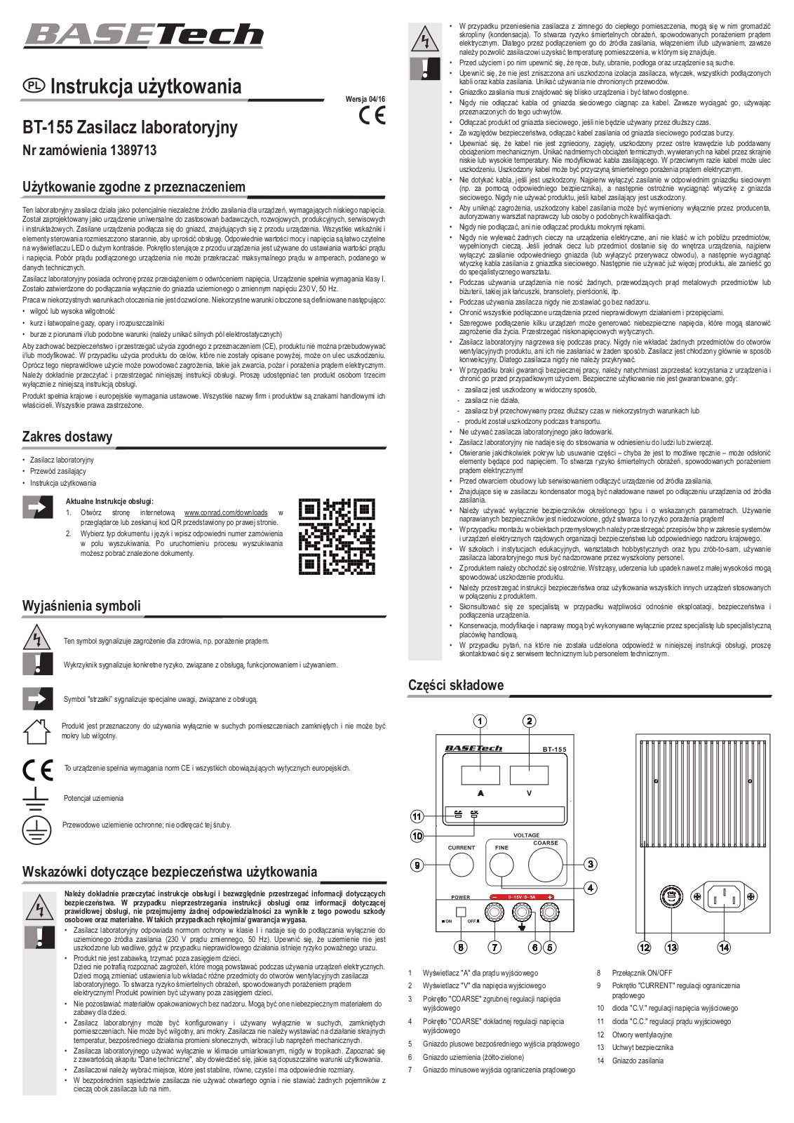 Basetech BT-155 User guide