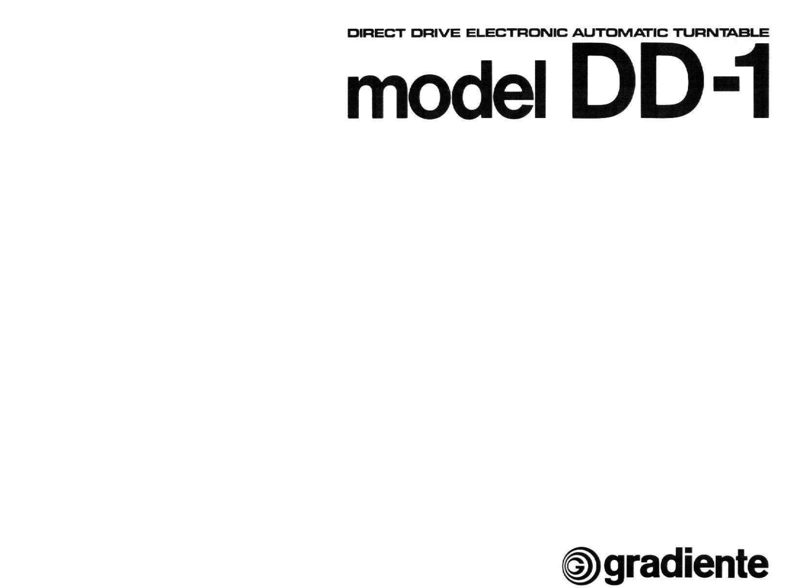 Gradiente DD-1 User Manual