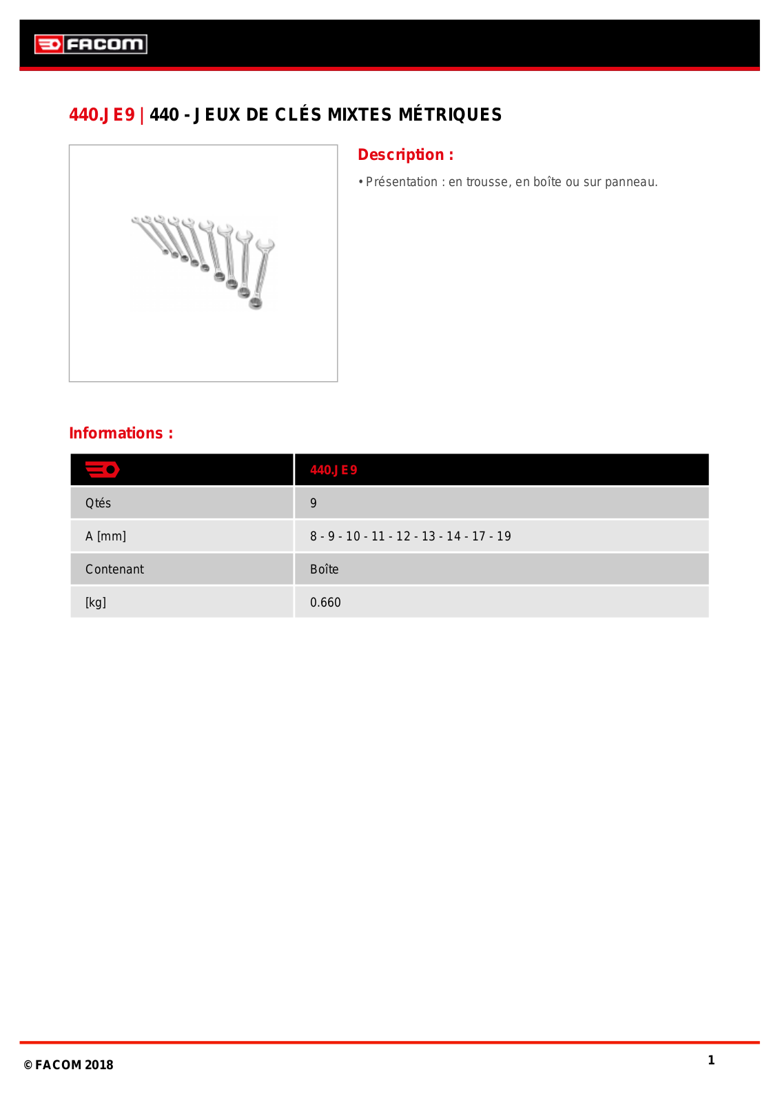 Facom 440.JE9 Specification - ManualMachine.com