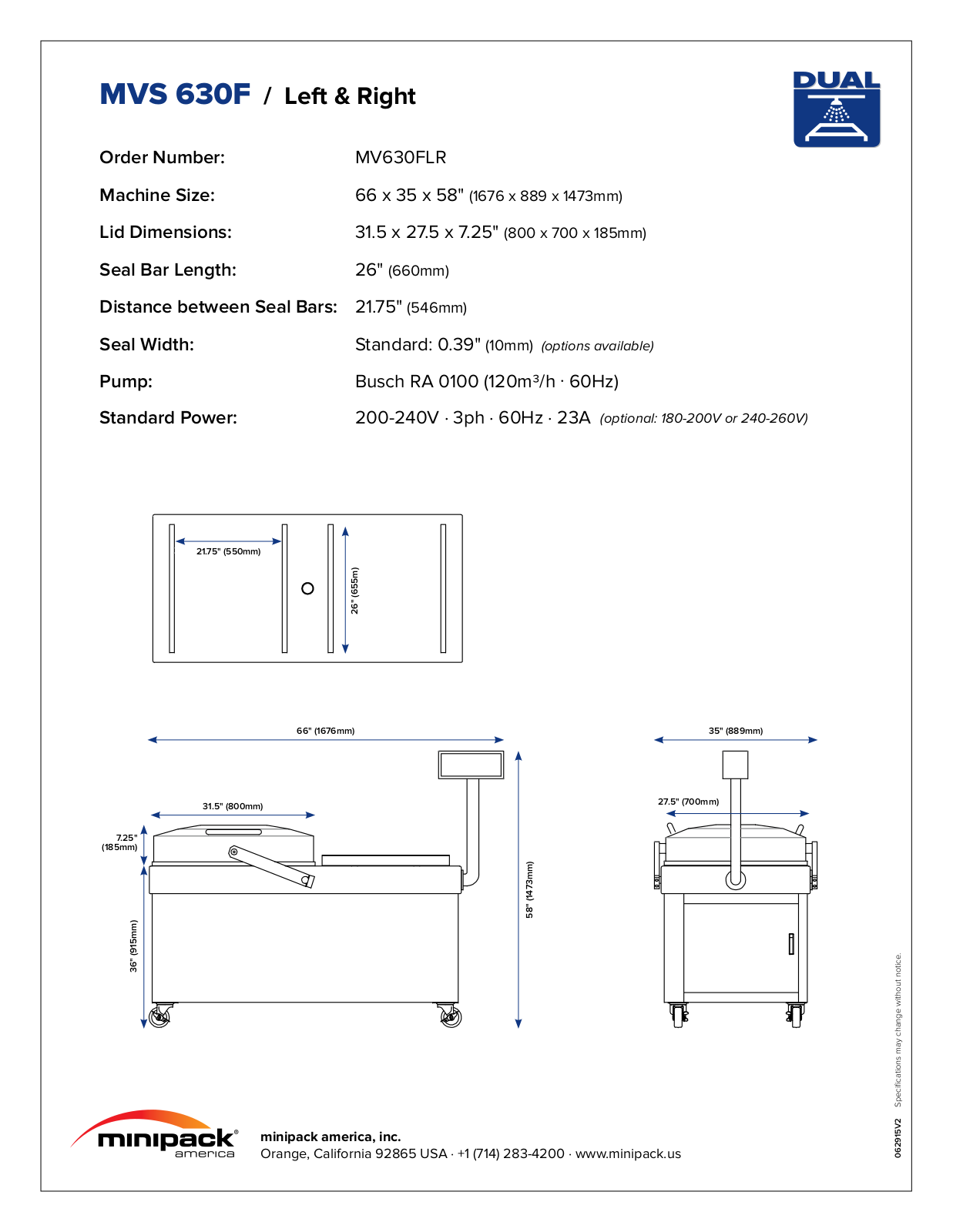 minipack MVS 630F User Manual