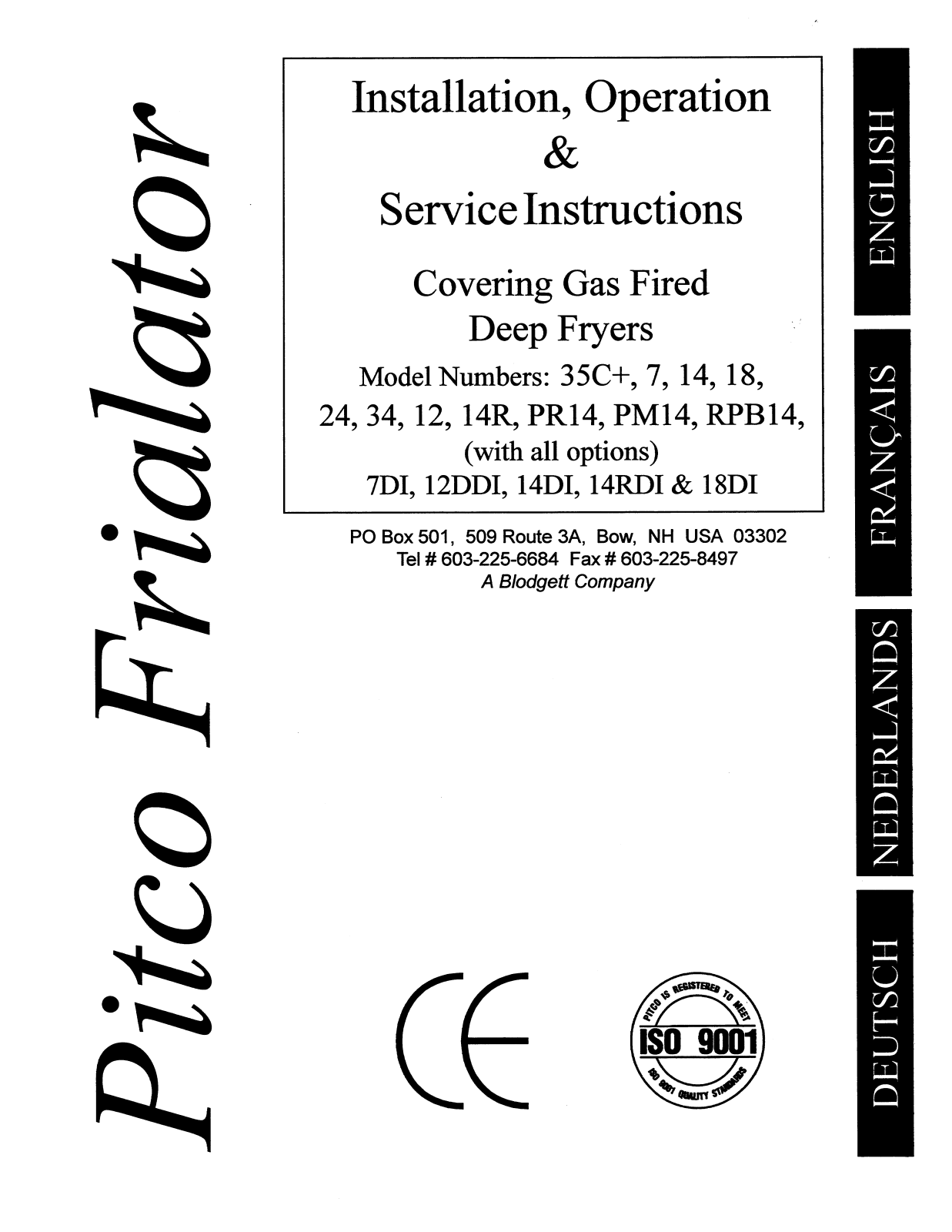 Pitco 14R Service Manual