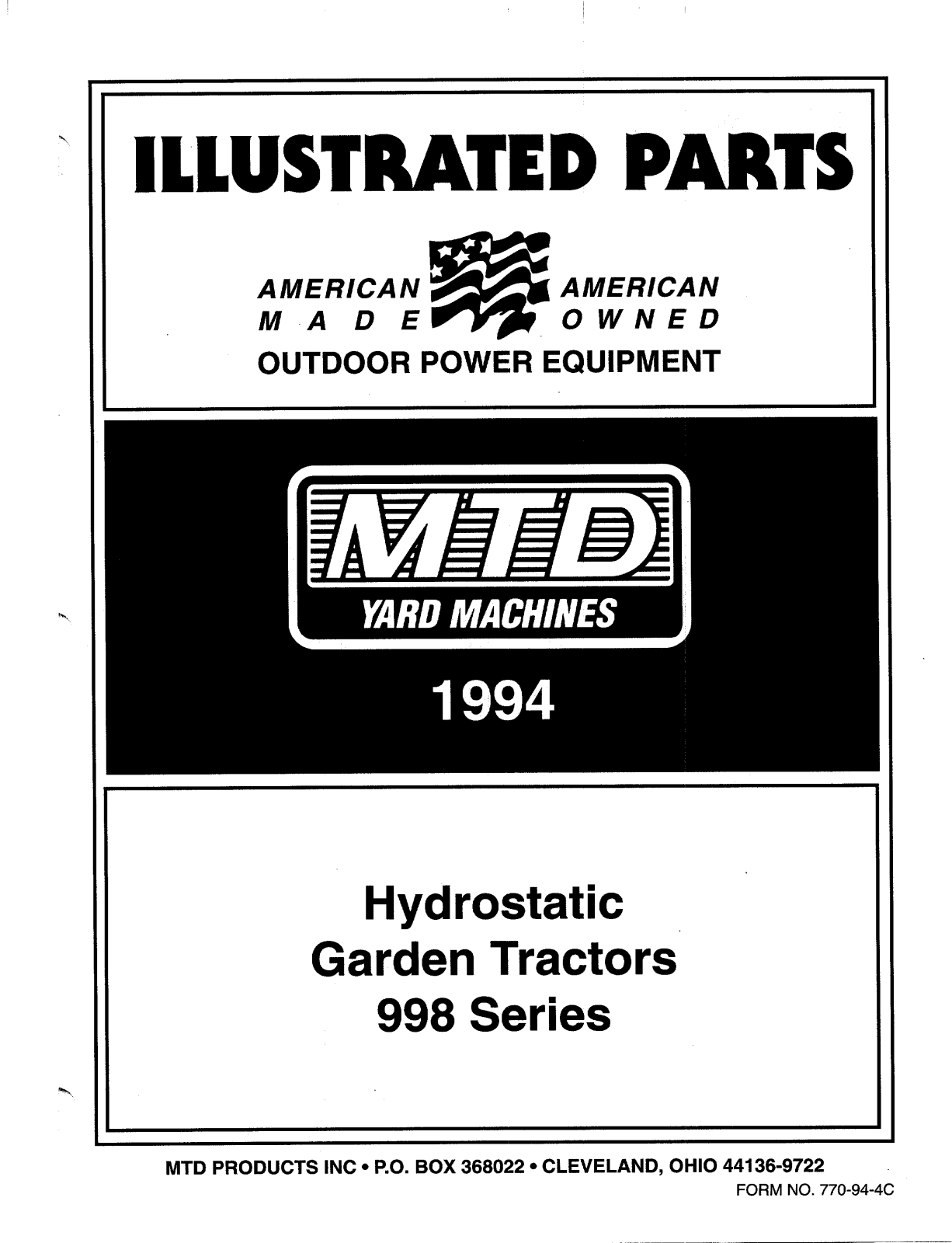 MTD 998 User Manual