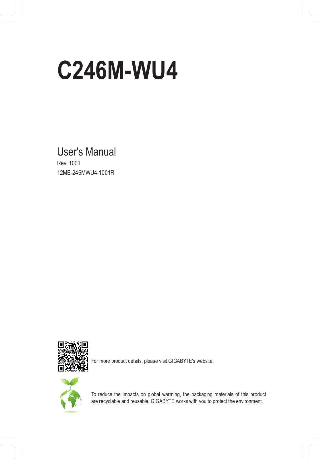 Gigabyte C246M-WU4 operation manual