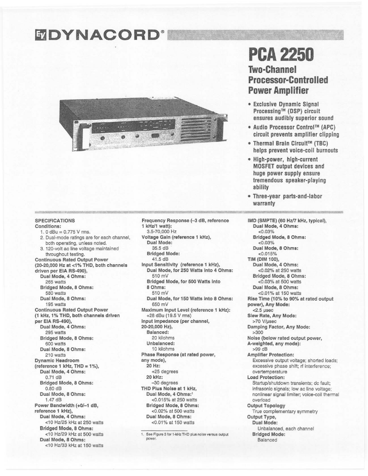 Dynacord PCA-2250 Brochure