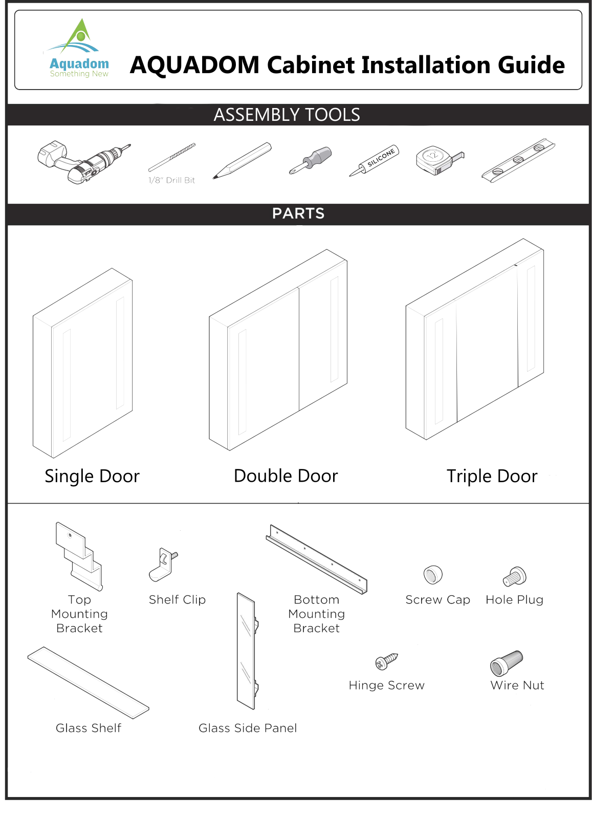 Aquadom SR2430R, R4830, SR3630, RP2430R, RP3030 Installation Manual