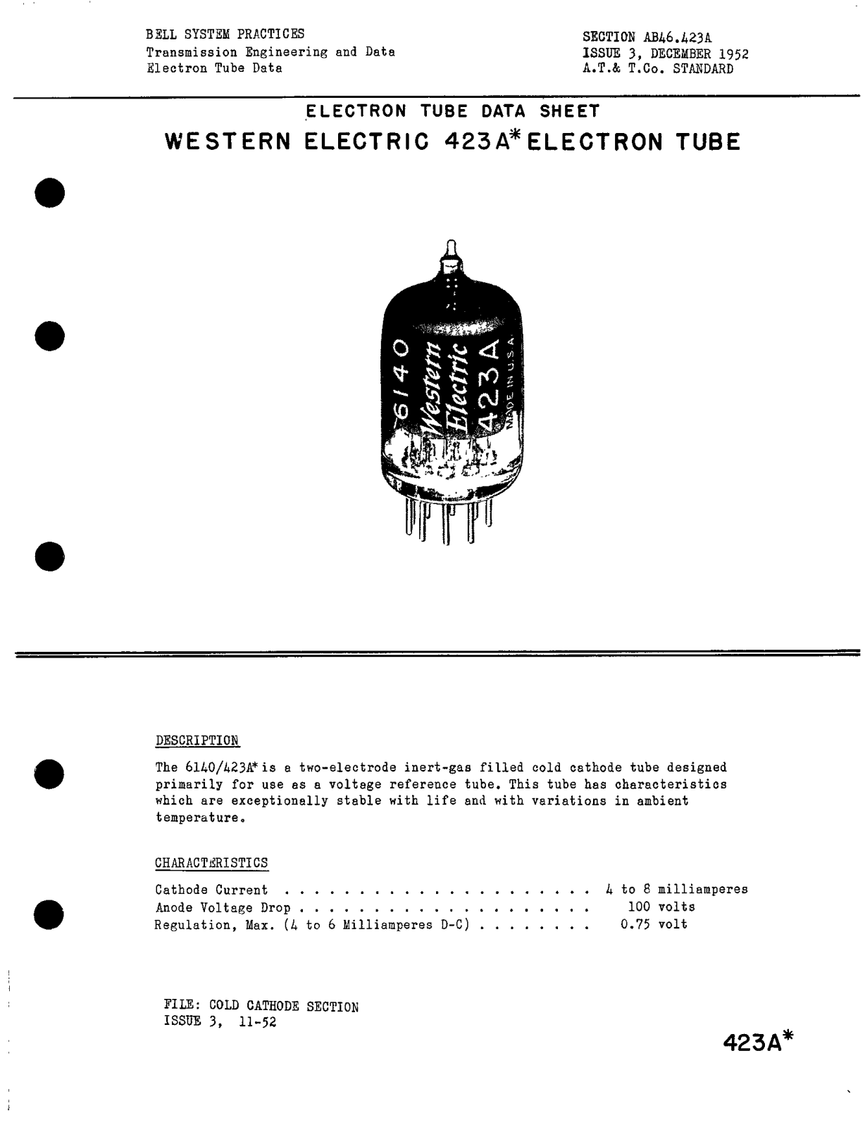 Western Electric 423-A Brochure