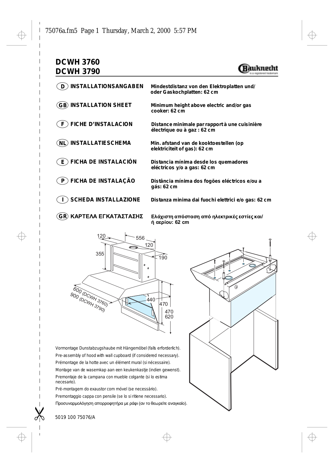 Whirlpool DCWH 3790 IX, DCWH 3760 SW, DCWH 3790 SW INSTRUCTION FOR USE