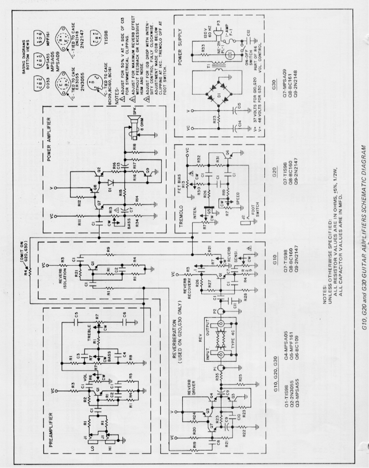 Gibson g10, g20, g30 schematic