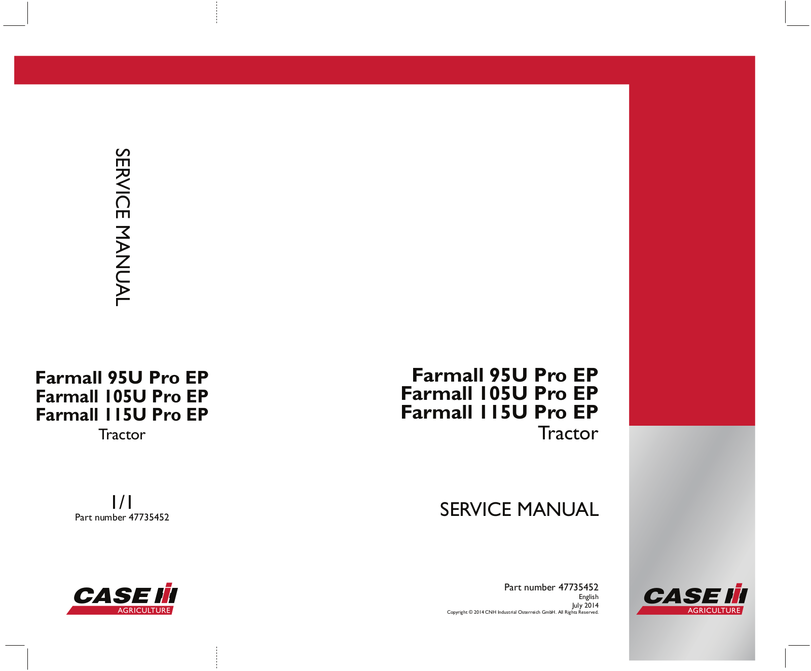 Case IH Farmall 95U Pro EP, Farmall 105U Pro EP, Farmall 115U Pro EP Service Manual