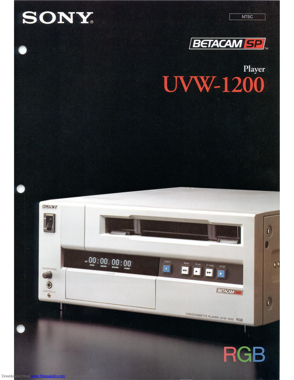 Sony UVW-1200, Betacam SP UVW-1200 Specifications