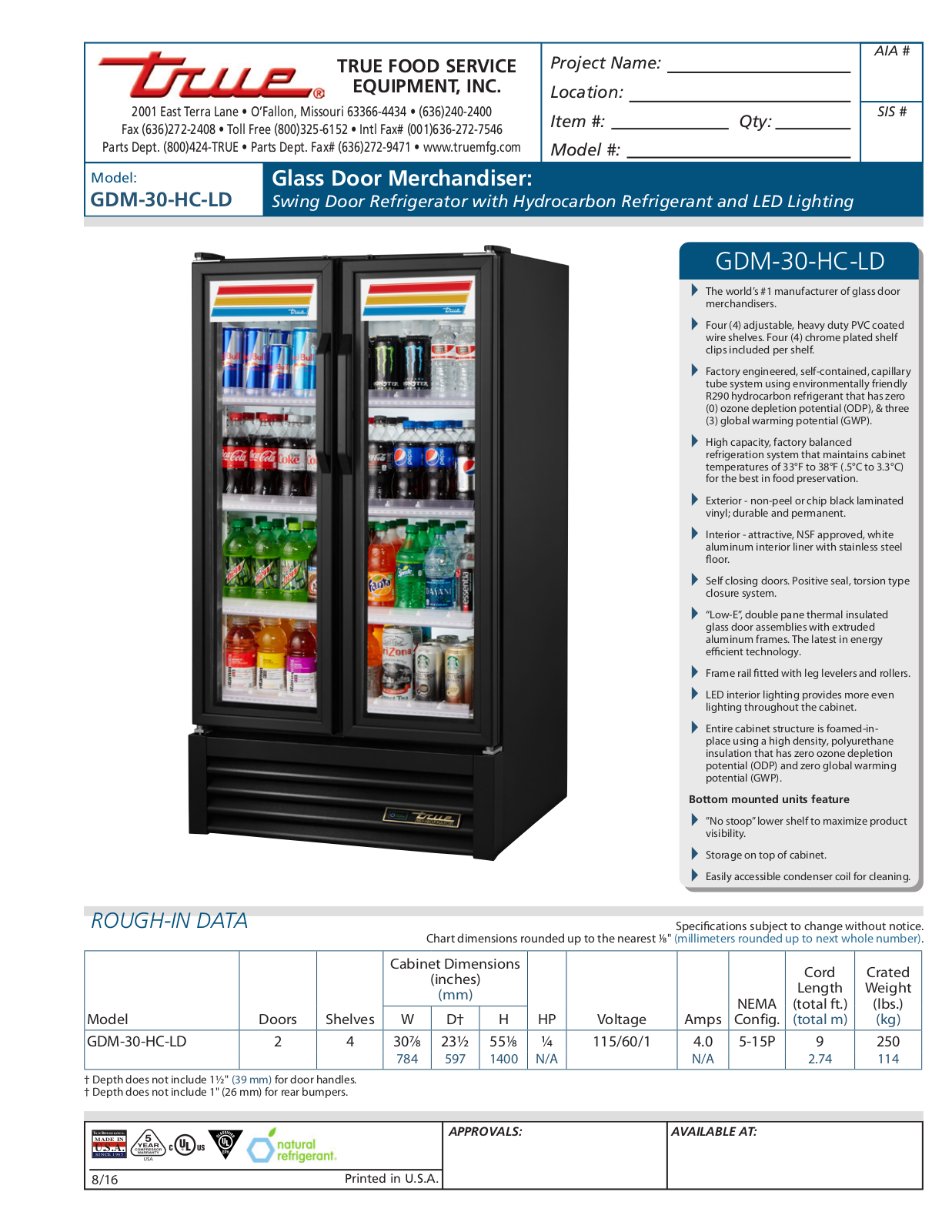 True GDM-30-HC-LD User Manual