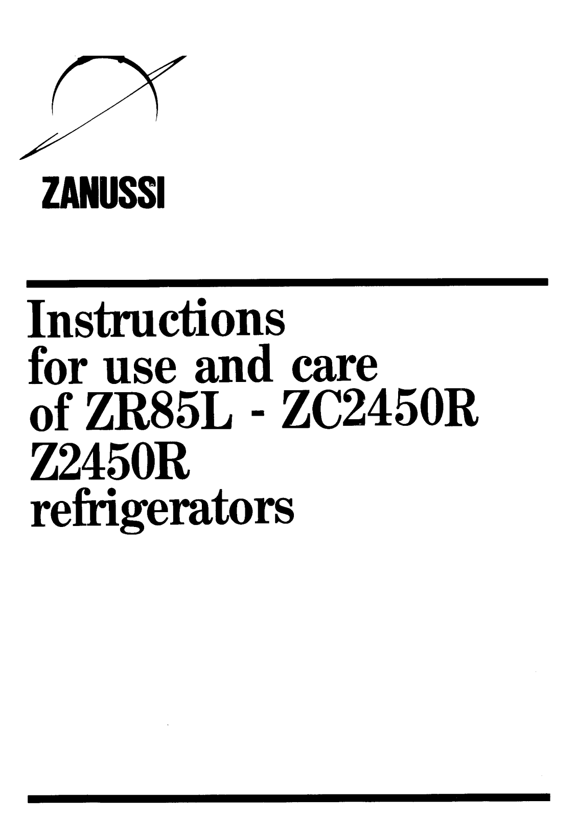 Zanussi ZC 2450 R, ZR 85 L User Manual