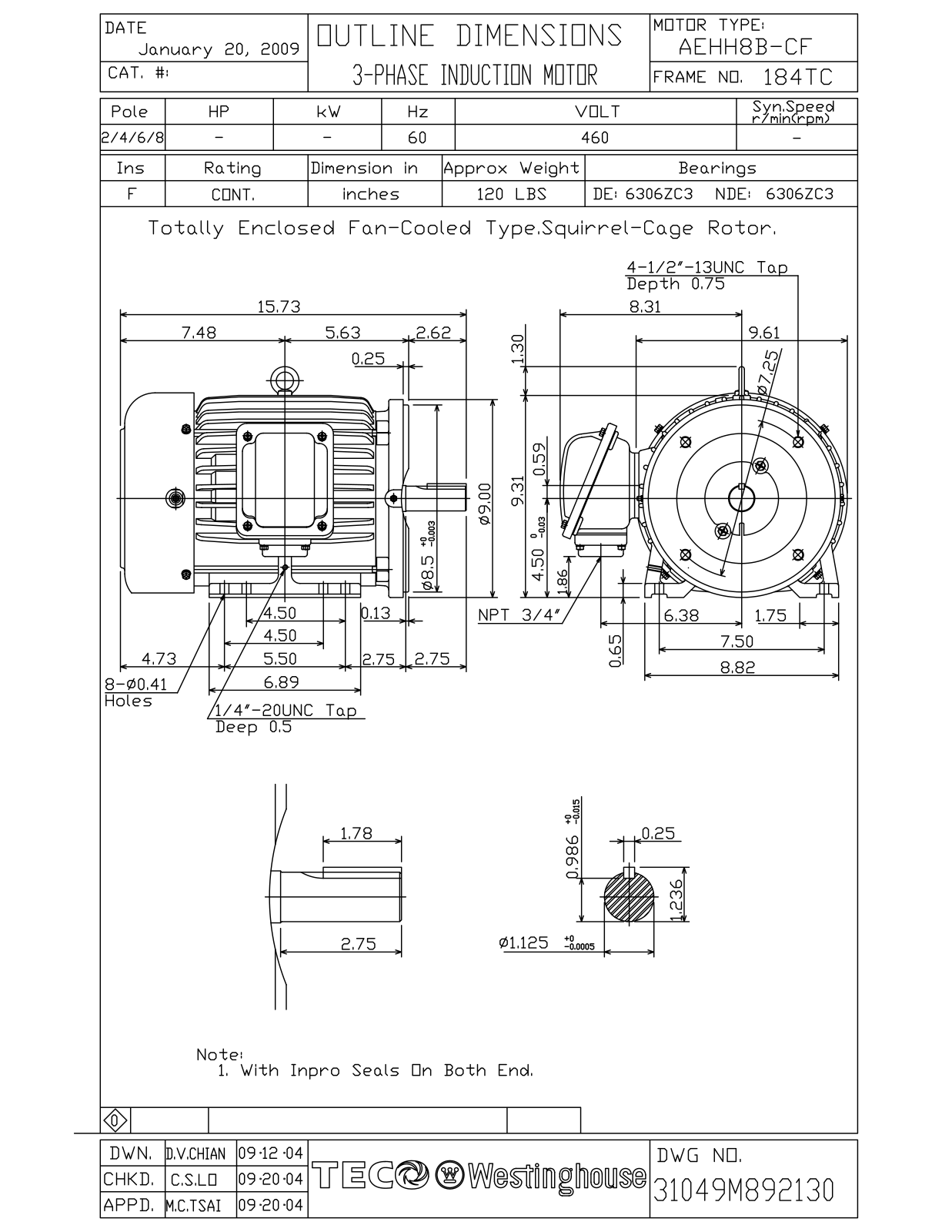 Teco HB0026C Reference Drawing