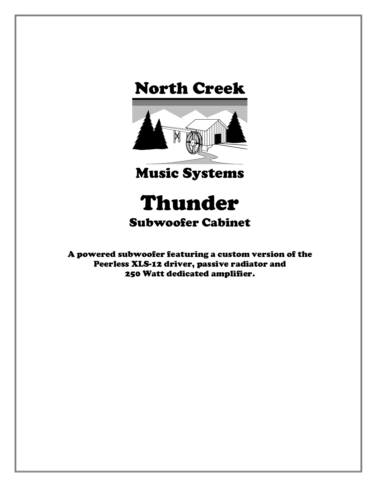 North Creek Thunder Owners manual