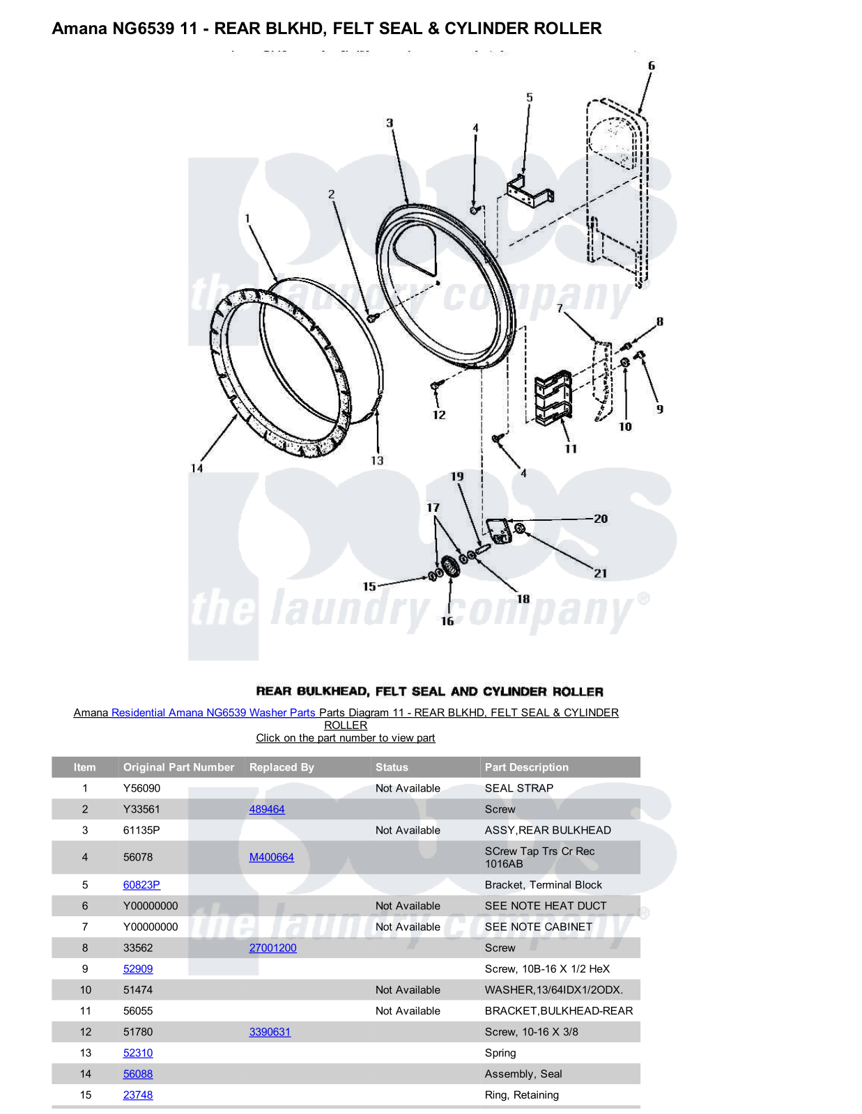 Amana NG6539 Parts Diagram