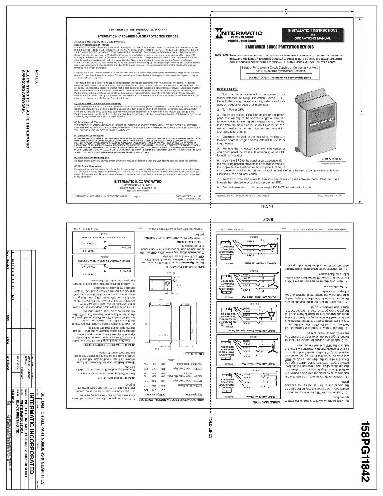 Intermatic 158PG11842-1 User Manual