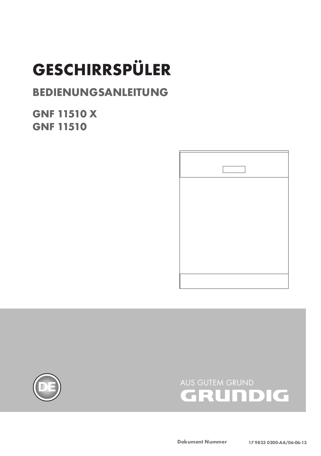 Grundig GNF 11510, GNF 11510 X User Manual