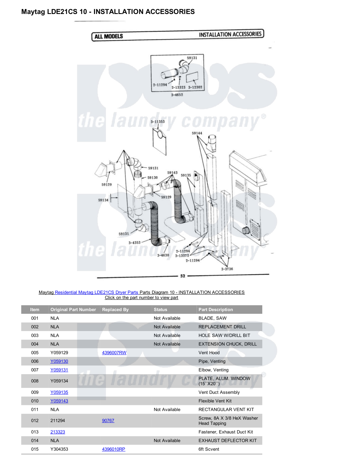 Maytag LDE21CS Parts Diagram