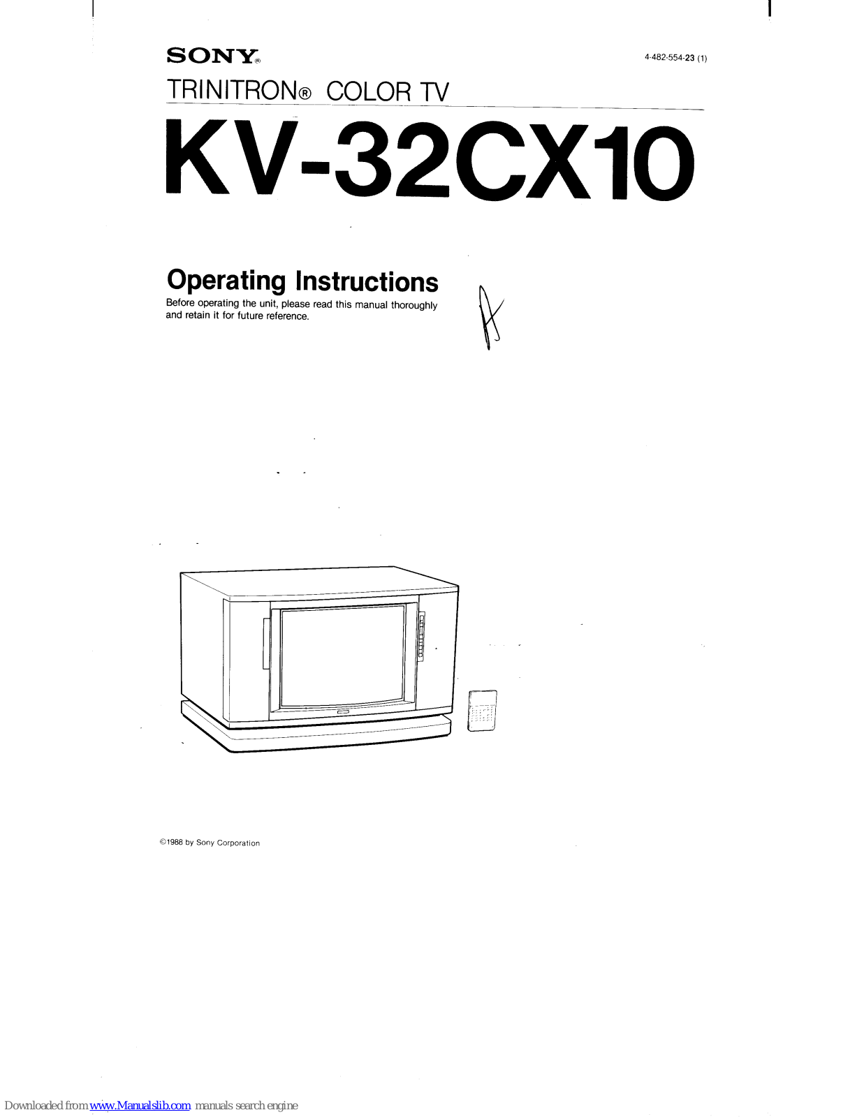 Sony Trinitron KV-32CX10 Operating Instructions Manual