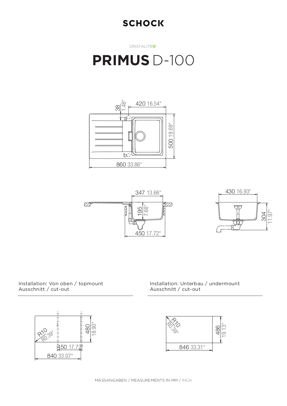 Schock Primus D-100 Technical drawing - ManualMachine.com