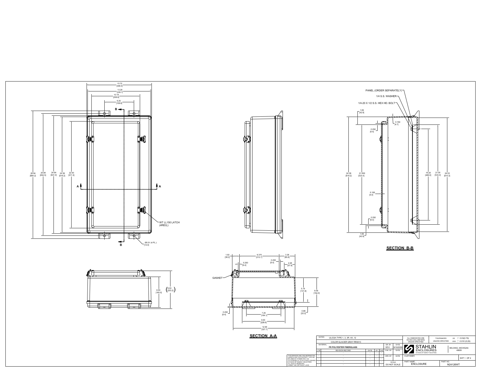 Stahlin N24126WT Reference Drawing