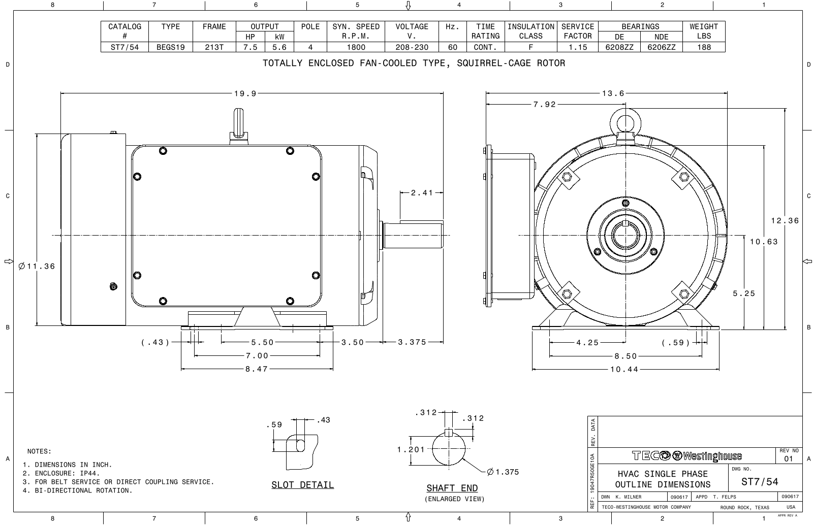 Teco ST7/54 Reference Drawing