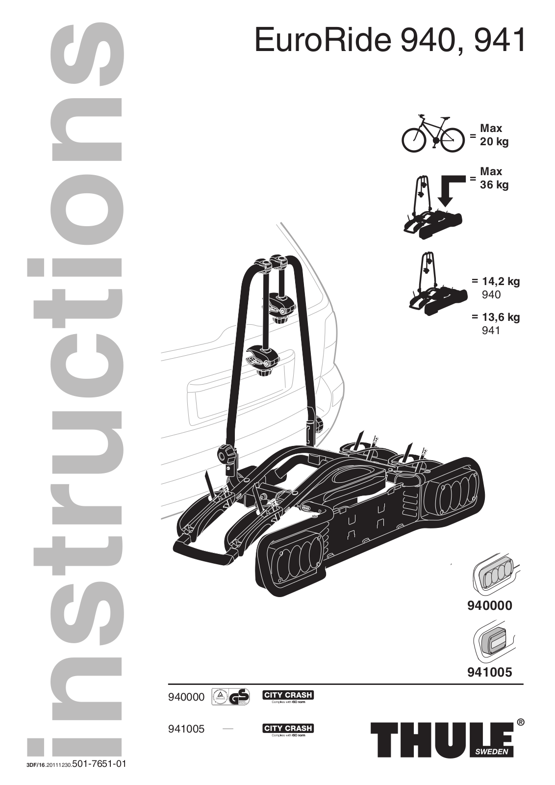 Thule EuroRide 941 User Manual