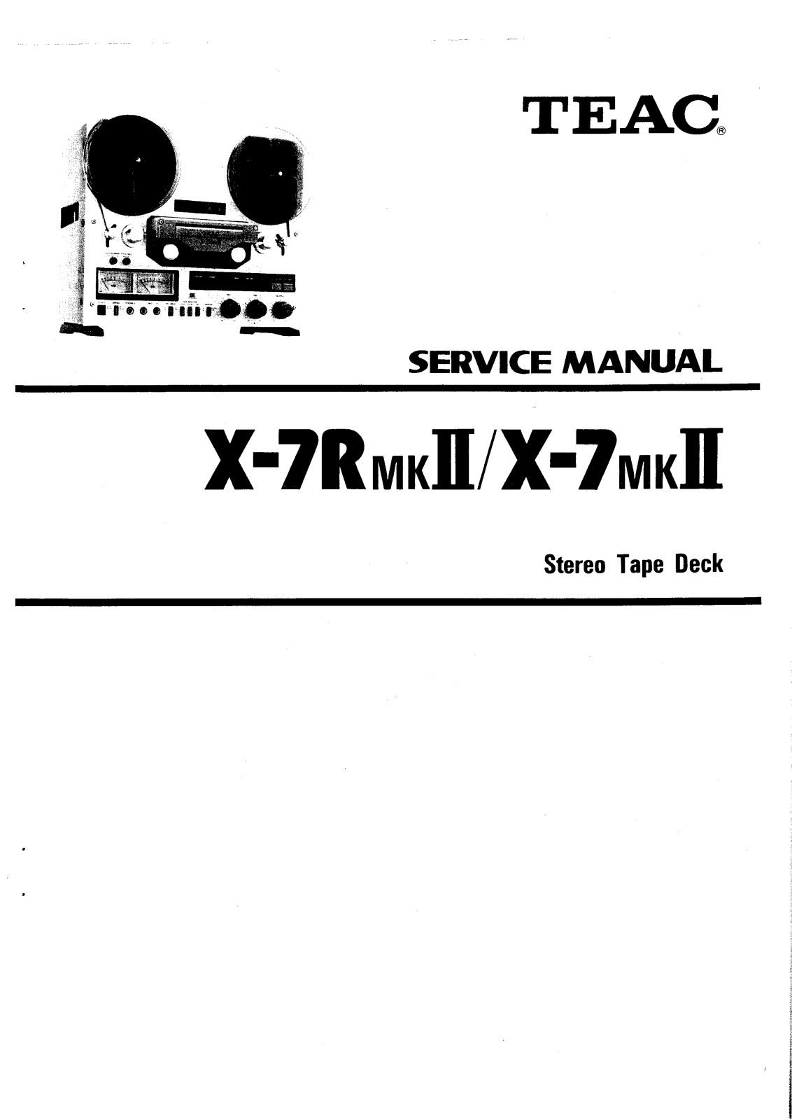 TEAC X-7 Mk2, X-7-R Mk2 Service manual