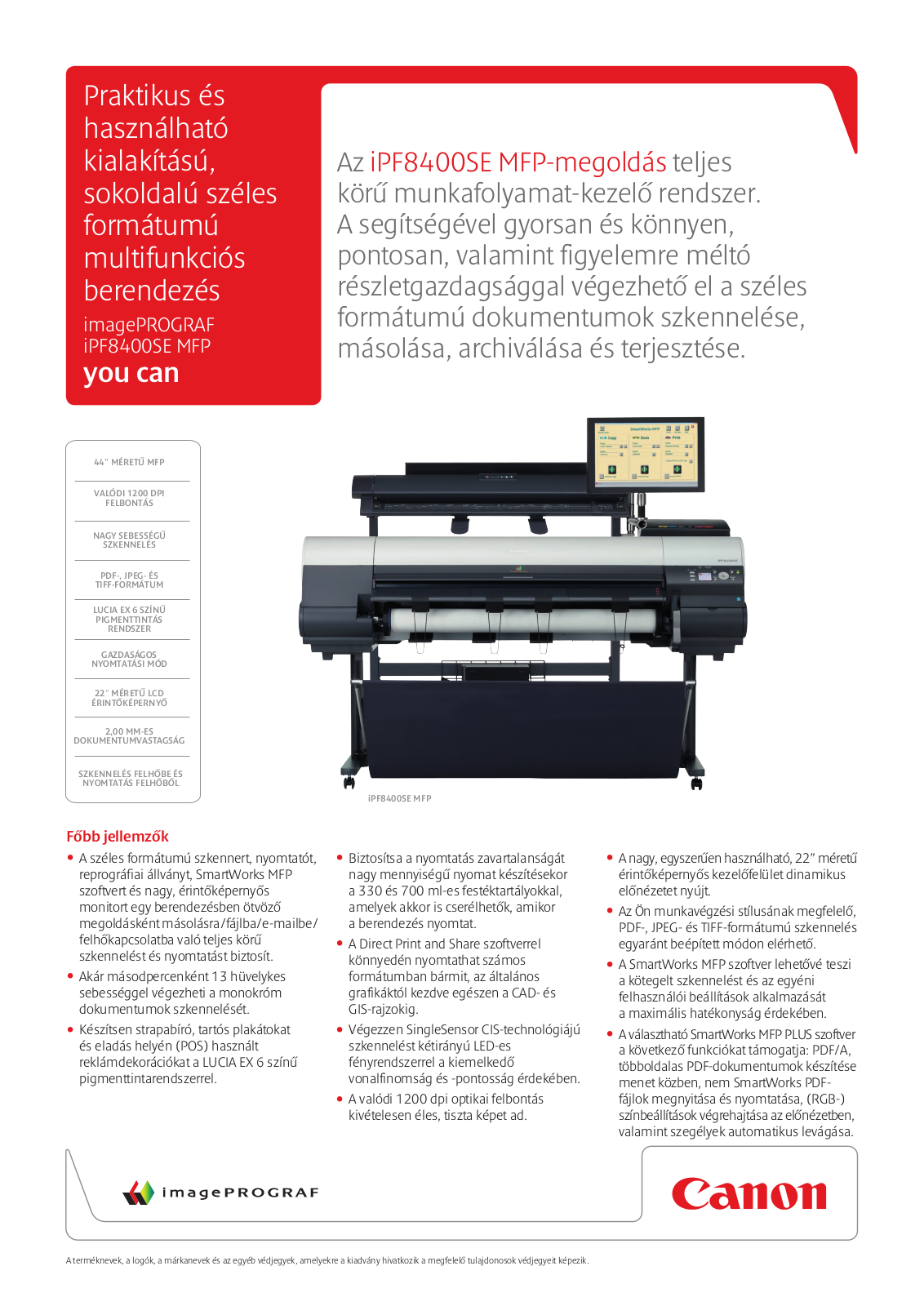 Canon IMAGEPROGRAF IPF8400SE MFP BROCHURE