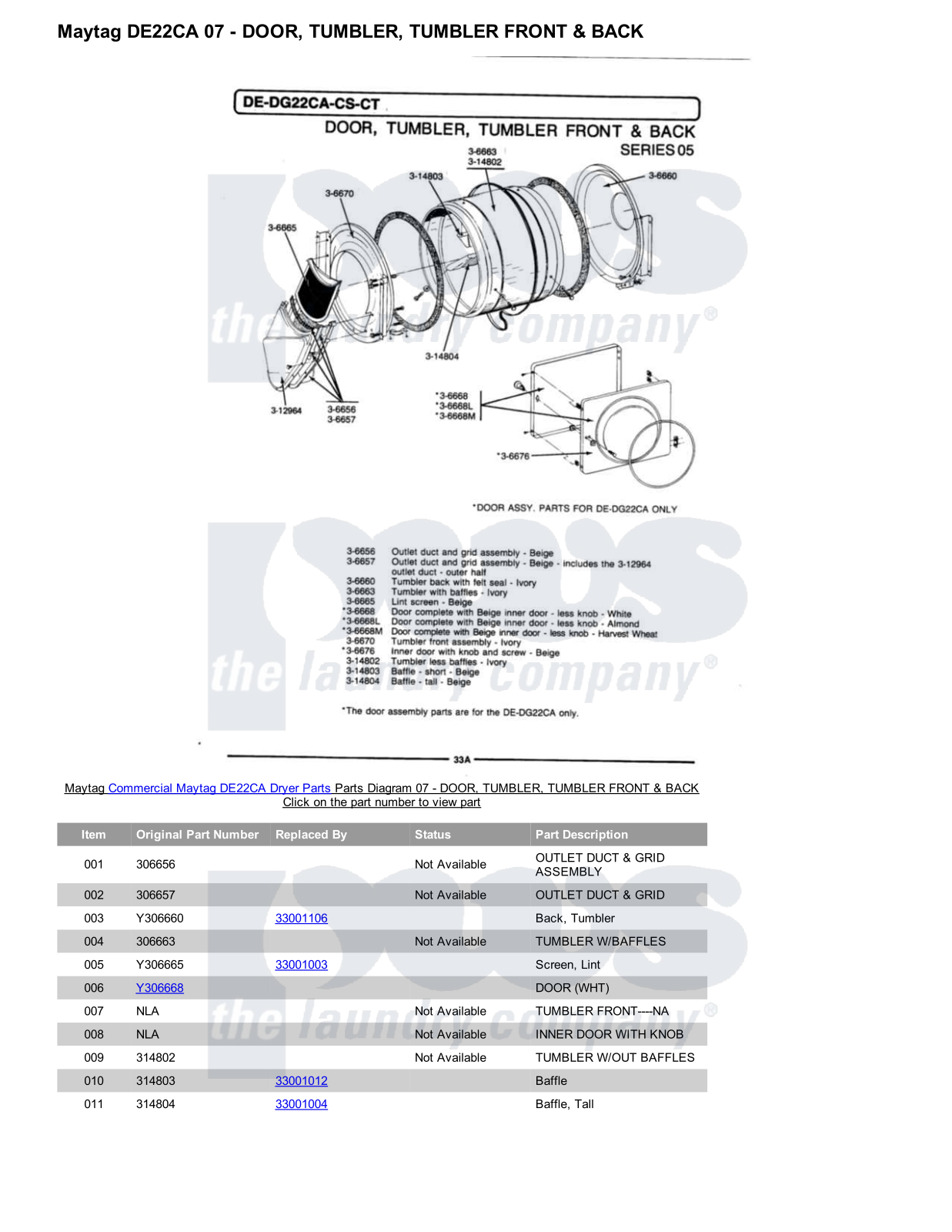 Maytag DE22CA Parts Diagram