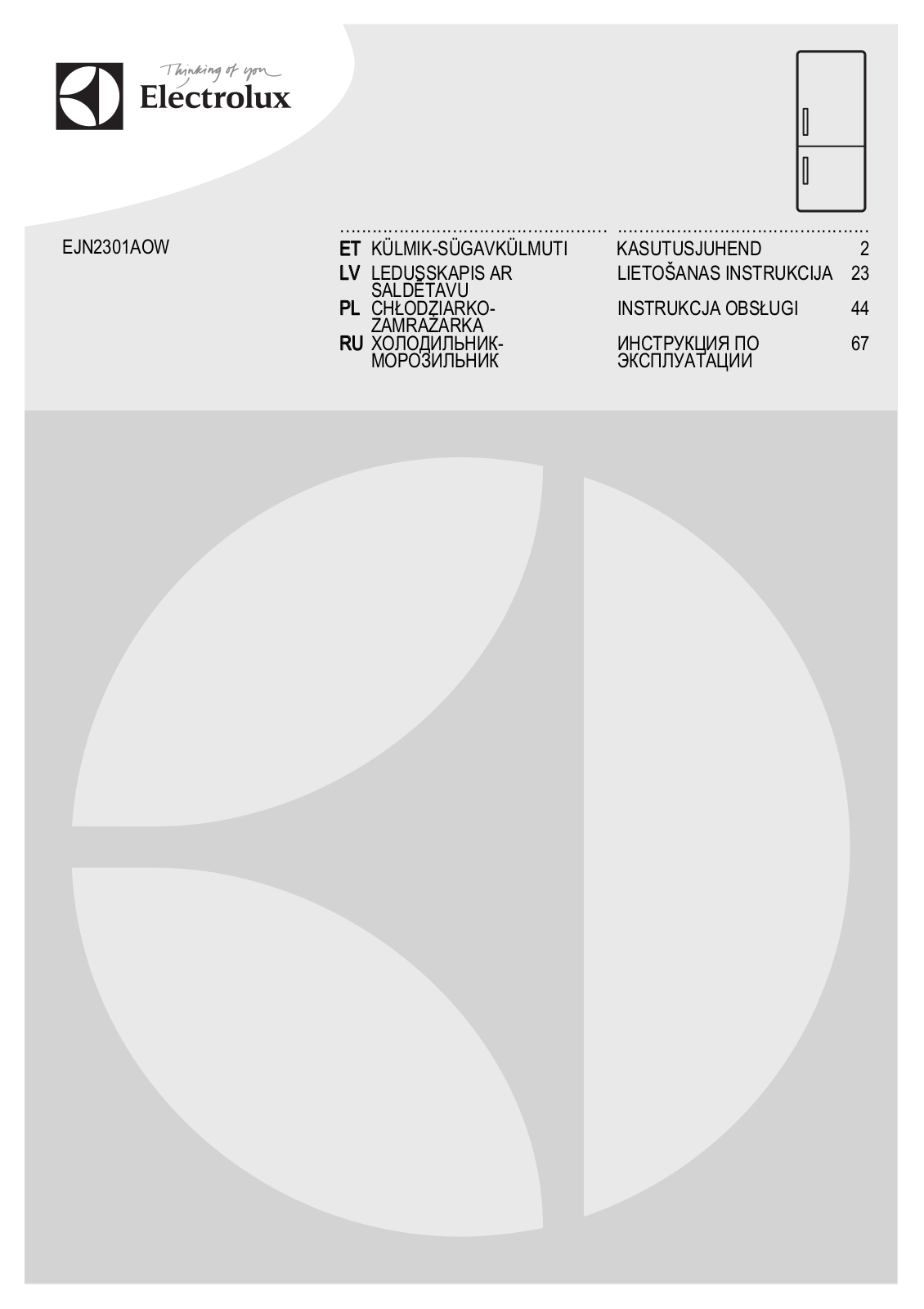 Electrolux EJN 2301 AOW User manual