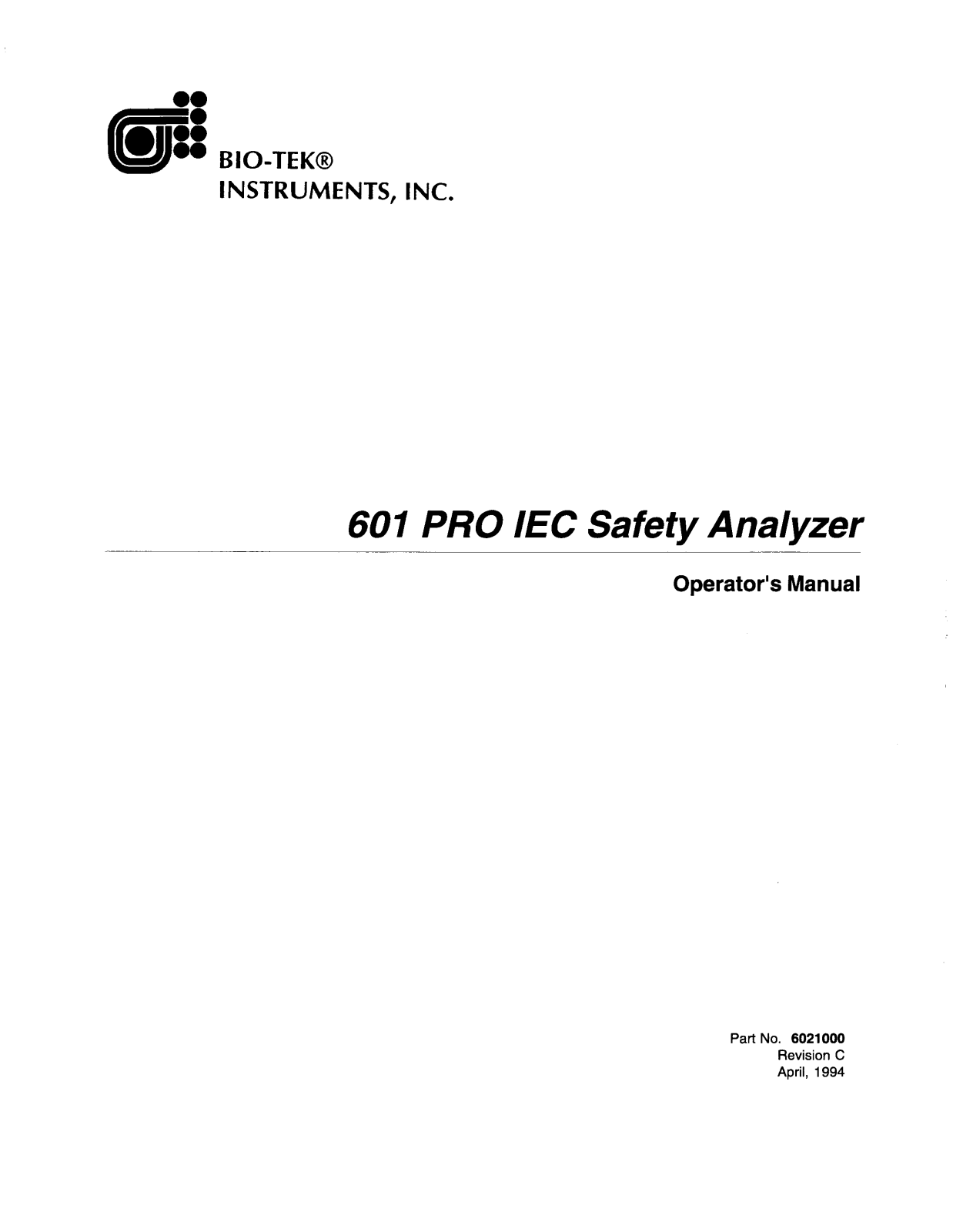 Bio Tek 601Pro User manual - ManualMachine.com