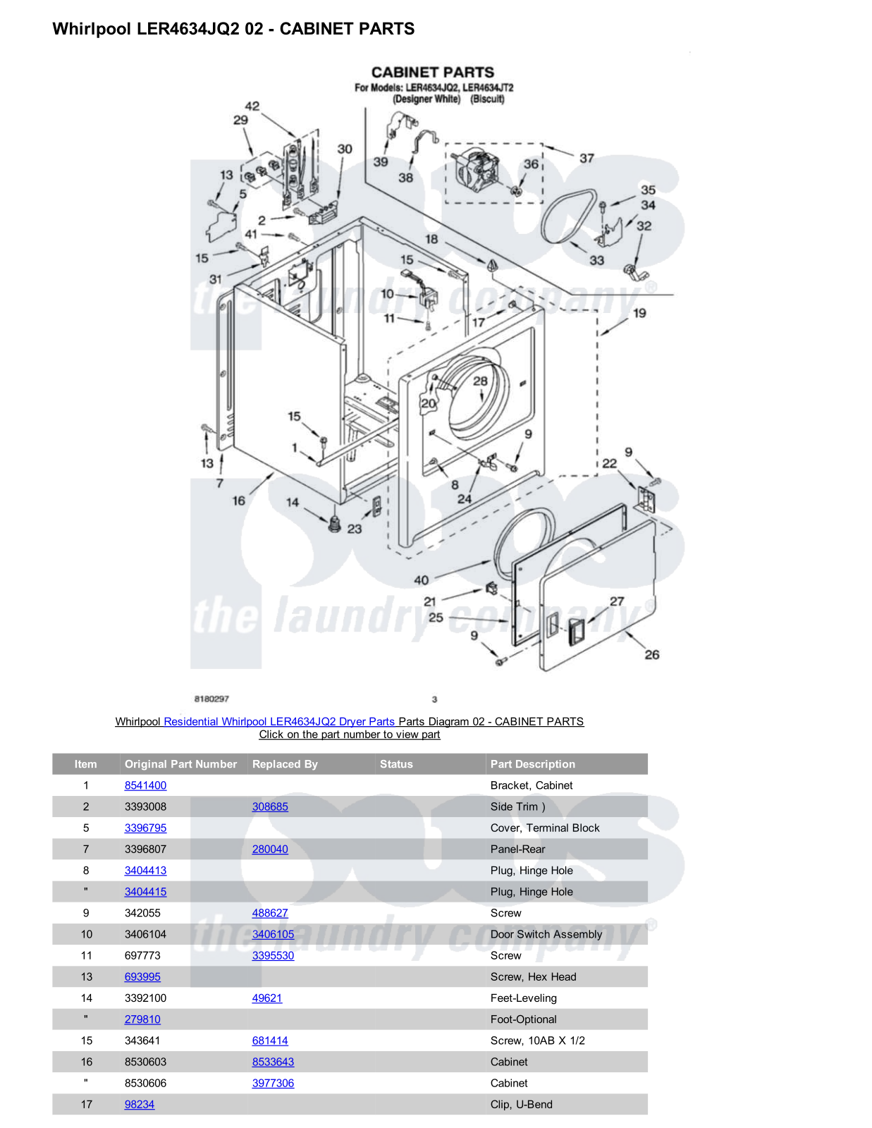 Whirlpool LER4634JQ2 Parts Diagram