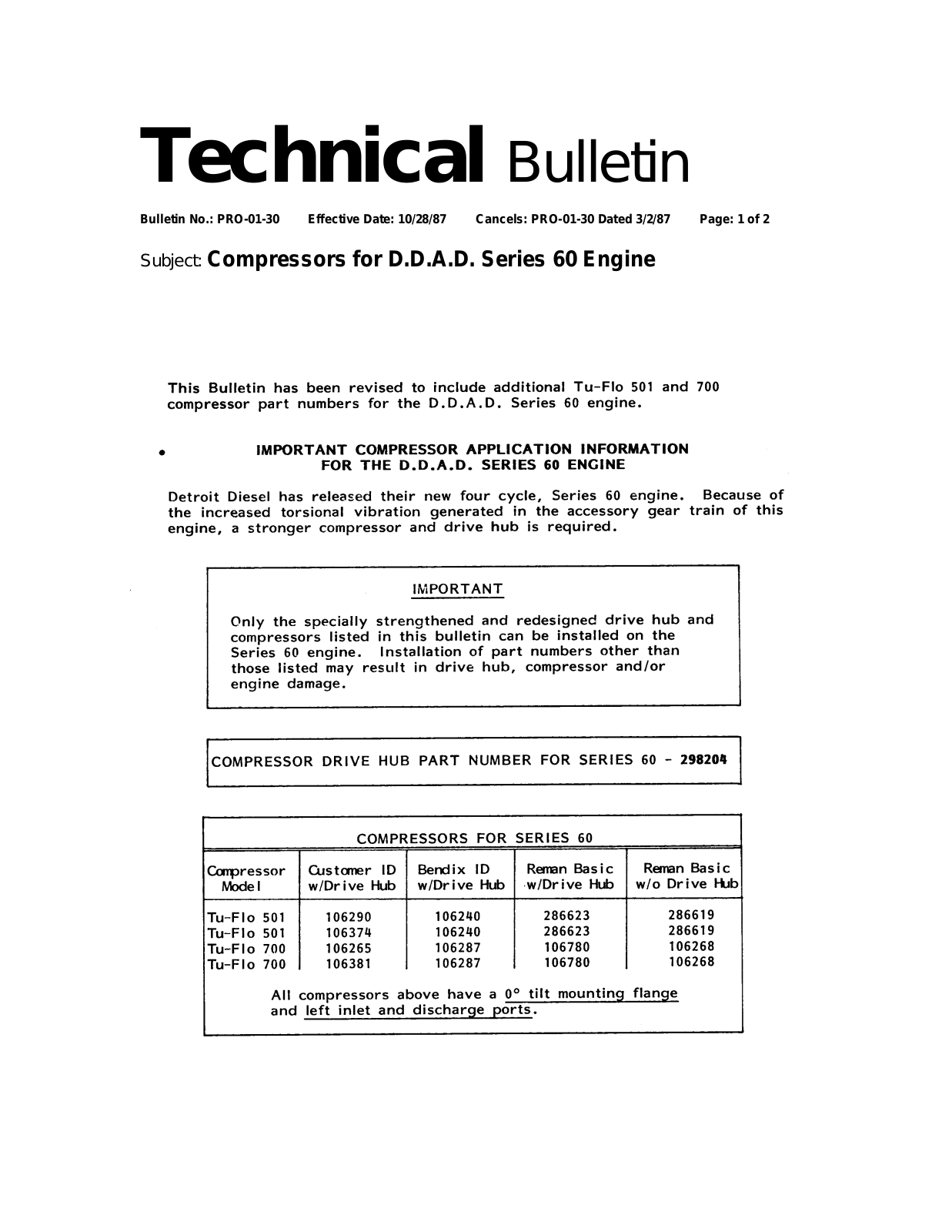 BENDIX TCH-001-030 User Manual