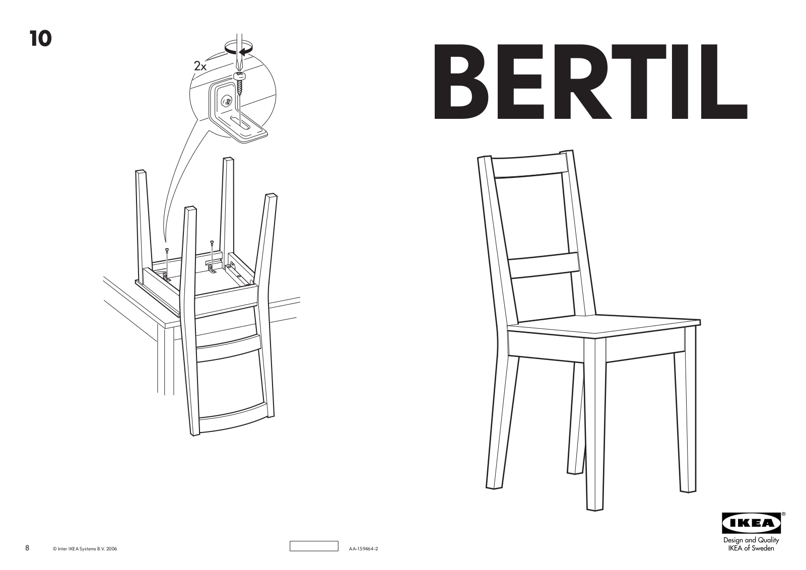 IKEA BERTIL CHAIR Assembly Instruction