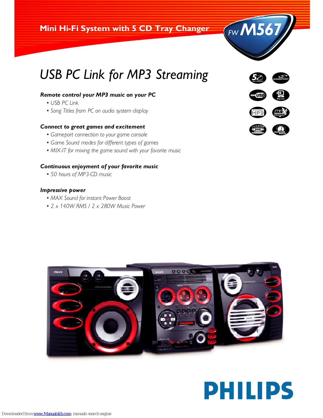 Philips FW-M567/25, FW-M567 Specifications - ManualMachine.com