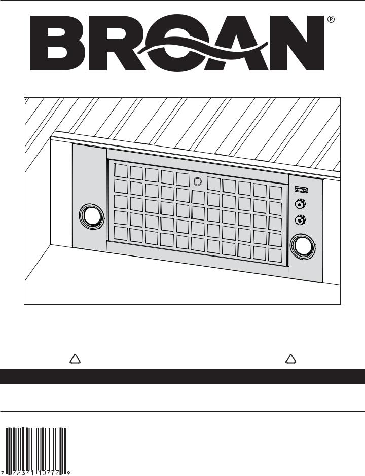 Broan BC2130SS INSTALLATION INSTRUCTIONS AND OPERATION MANUAL