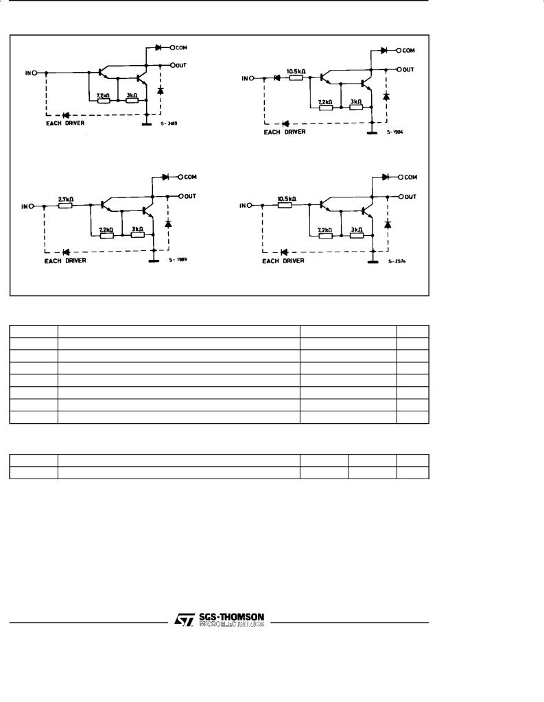 STMicroelectronics ULN2001A, ULN2002A Technical data