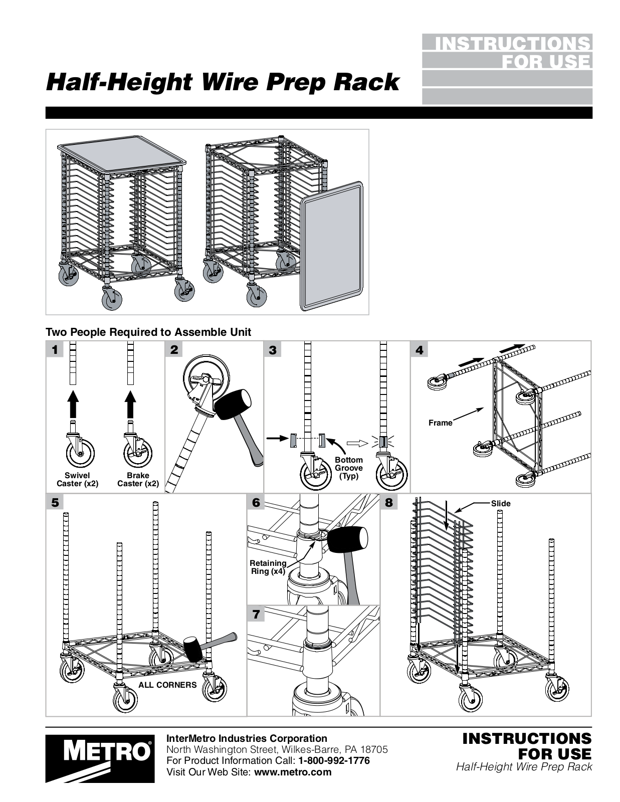 Metro Half-Height Wire Prep Rack User Manual - ManualMachine.com