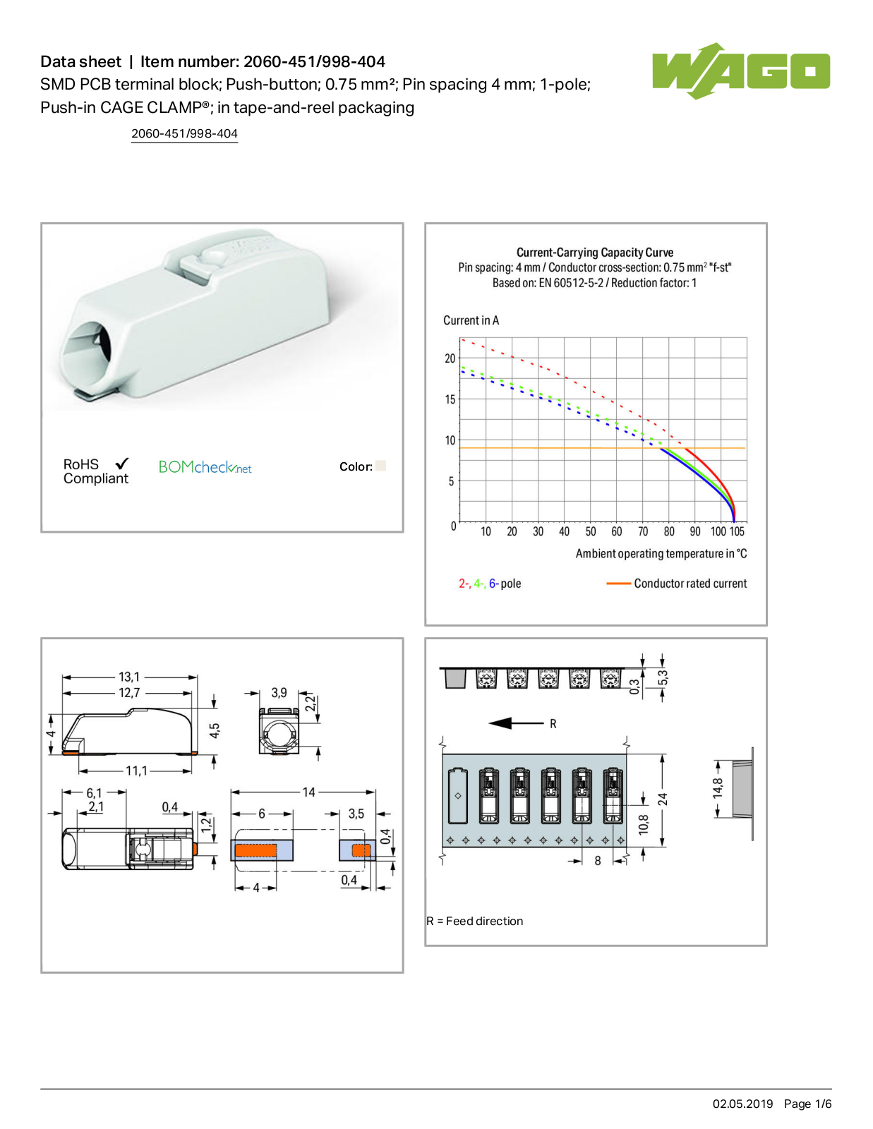 Wago 2060-451/998-404 Data Sheet