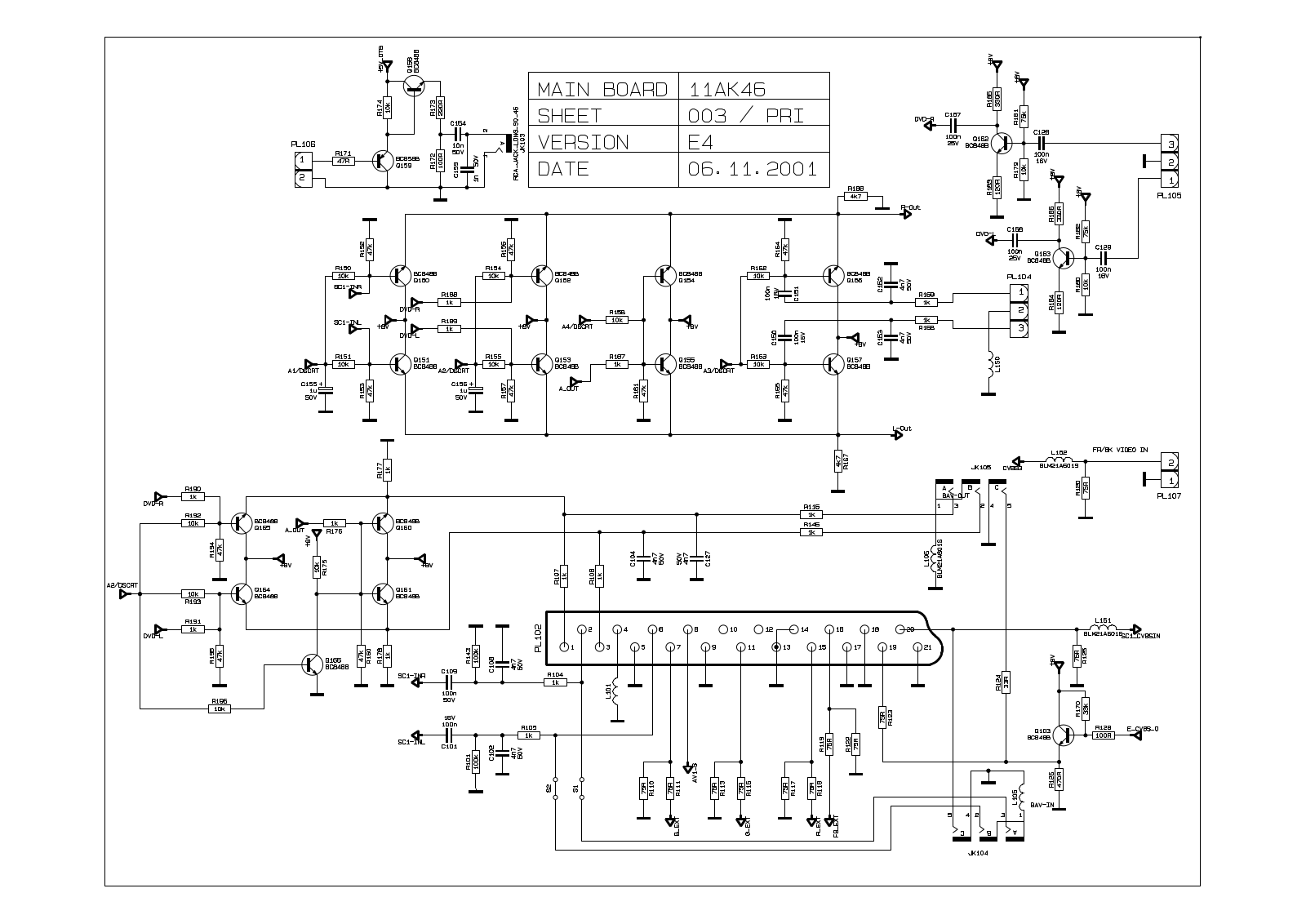 VESTEL 11AK46, AK46 Schematics scart