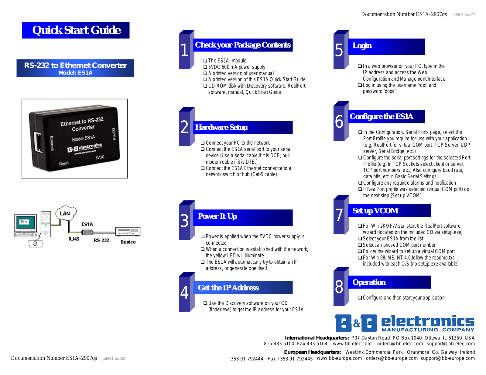 B&B ES1A User Manual